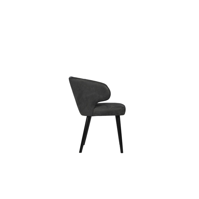 PTMD Fiori Anthracite Terra Leather Dining Chair