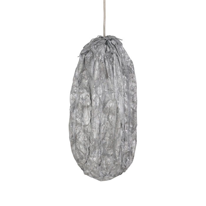 PTMD Maitia Silver Rough Looking Fabric Ceiling Lamp