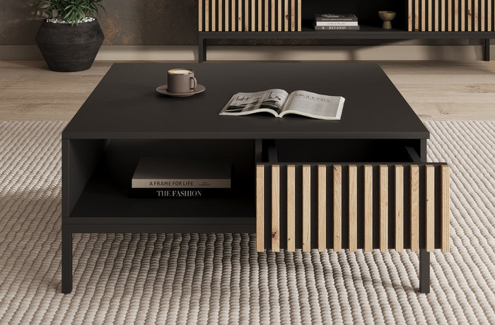 Meubella - Salontafel Marbella - Zwart - 80 cm