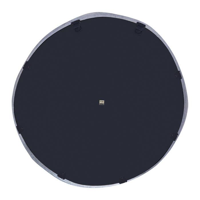PTMD Limera Black alu round mirror irregular border L