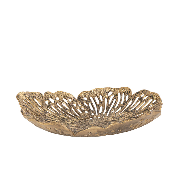 PTMD Ryhann Brass Casted Alu Flower Wall Deco Bowl L