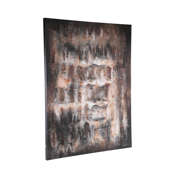 PTMD Xihan Brown Canvas Painted Wallpanel Rough Dark