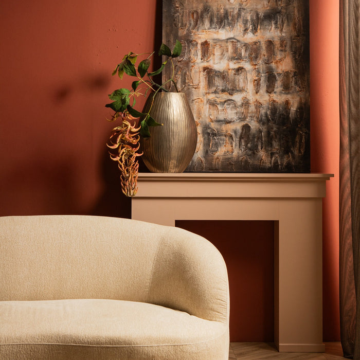 PTMD Xihan Brown Canvas Painted Wallpanel Rough Dark