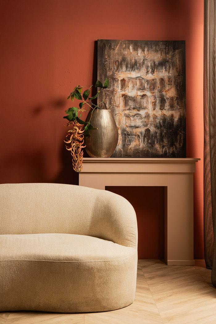 PTMD Xihan Brown Canvas Painted Wallpanel Rough Dark