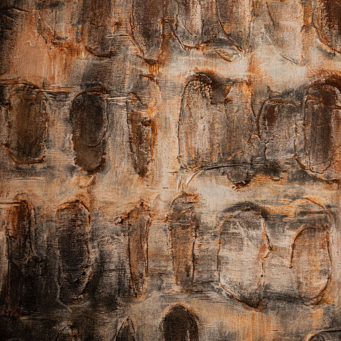 PTMD Xihan Brown Canvas Painted Wallpanel Rough Dark