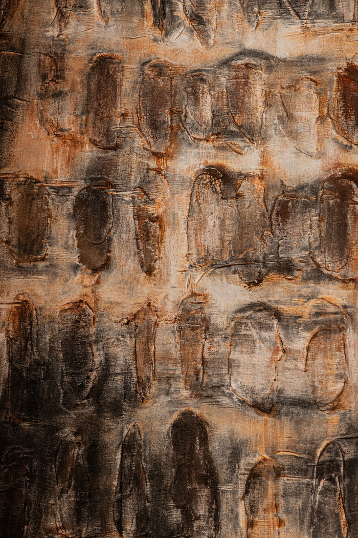 PTMD Xihan Brown Canvas Painted Wallpanel Rough Dark