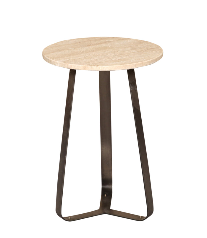 PTMD Micka Black Travertine Coffeetable Round Small