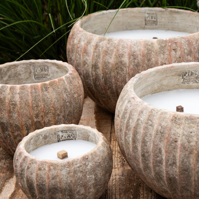 PTMD Yasmeene Brown Cement Outdoor Candle L