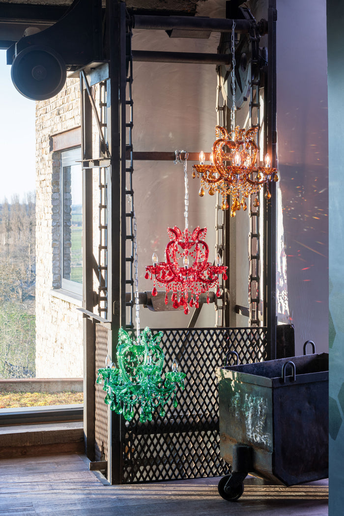 J-Line hanglamp Kand Antiek - glas - bruin