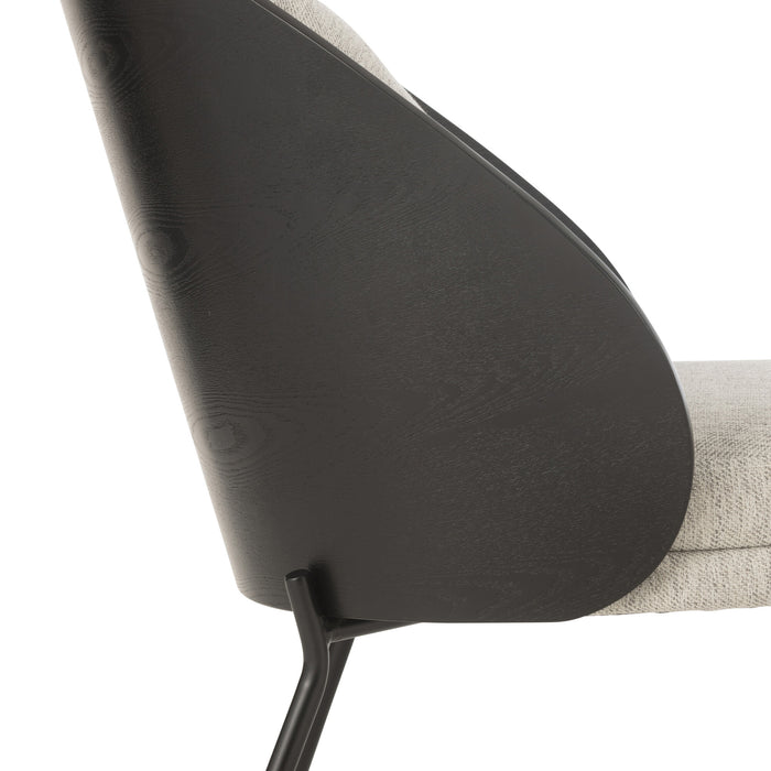 J-Line stoel Lone - hout|metaal - zwart|grijs