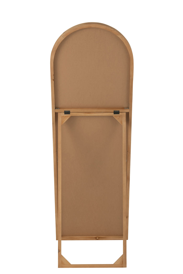 J-Line spiegel Met Voet - glas|sparhout - naturel - 162 x 52