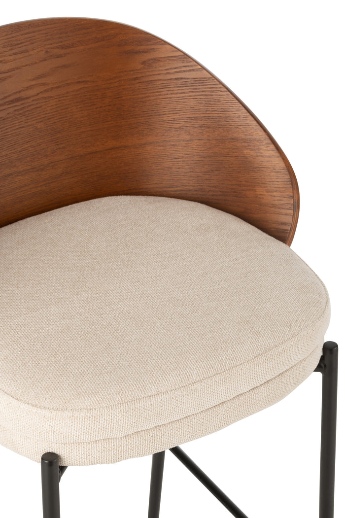 J-Line barstoel Lone - multiplex|metaal - bruin|beige