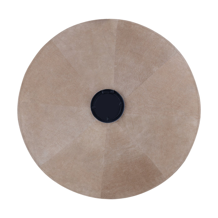 PTMD Nabdia Taupe Suede Round Bowl And Wall Panel L