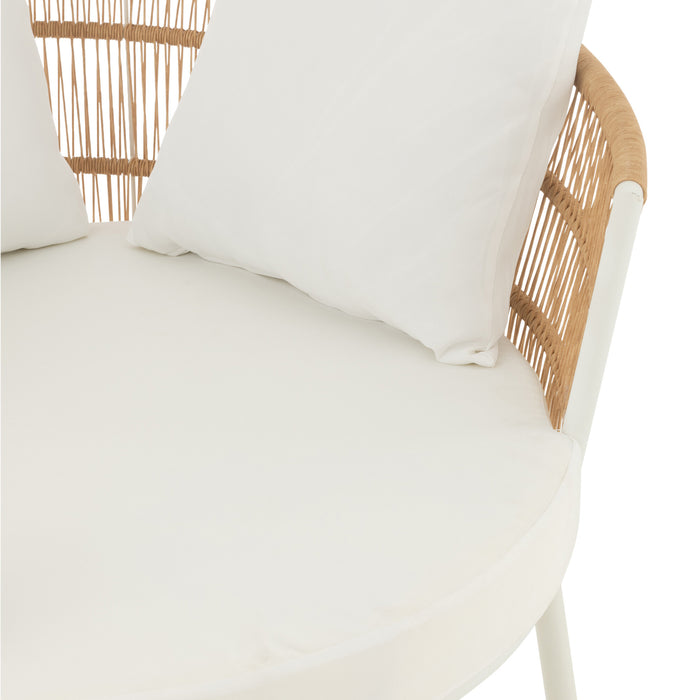 J-Line stoel Joa - metaal|rotan - wit|naturel