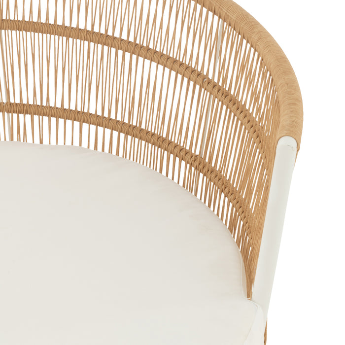 J-Line stoel Joa - metaal|rotan - wit|naturel