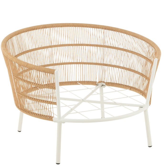 J-Line stoel Joa - metaal|rotan - wit|naturel