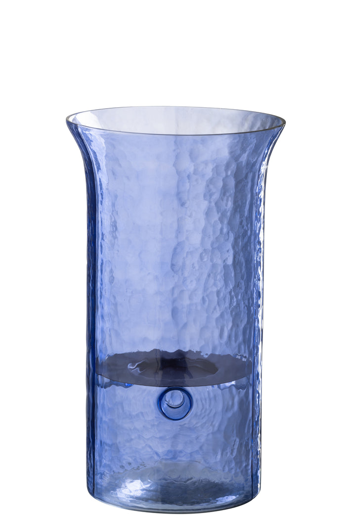 J-Line windlicht Tarifa - glas - blauw - small