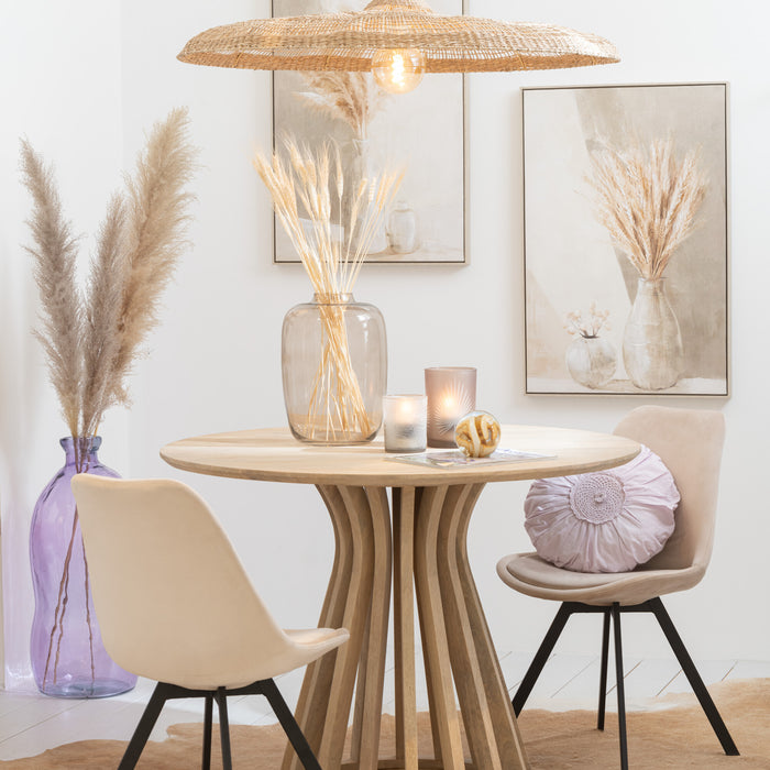 J-Line schilderij Pampas - canvas|hout - beige - 2 stuks