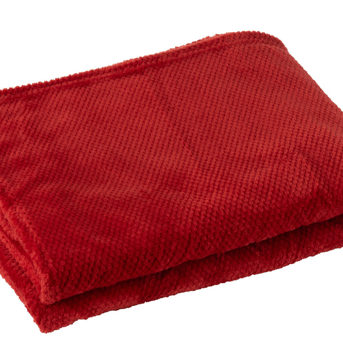 J-Line deken Snuggle - polyester - rood