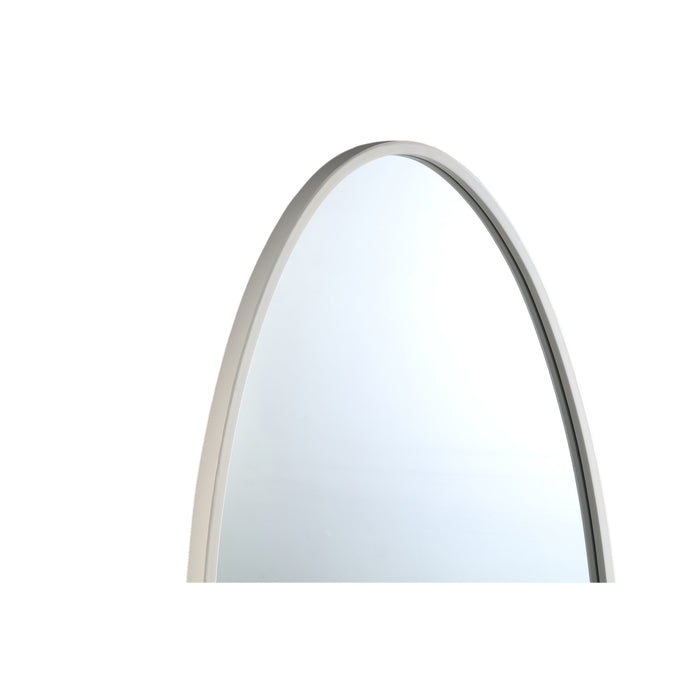 PTMD Serine White Steel Oval Mirror Small