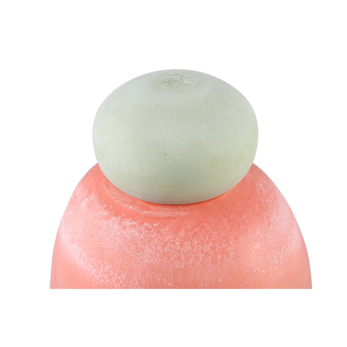 PTMD Karlie Orange Matte Glass Bulb Vase Green Top