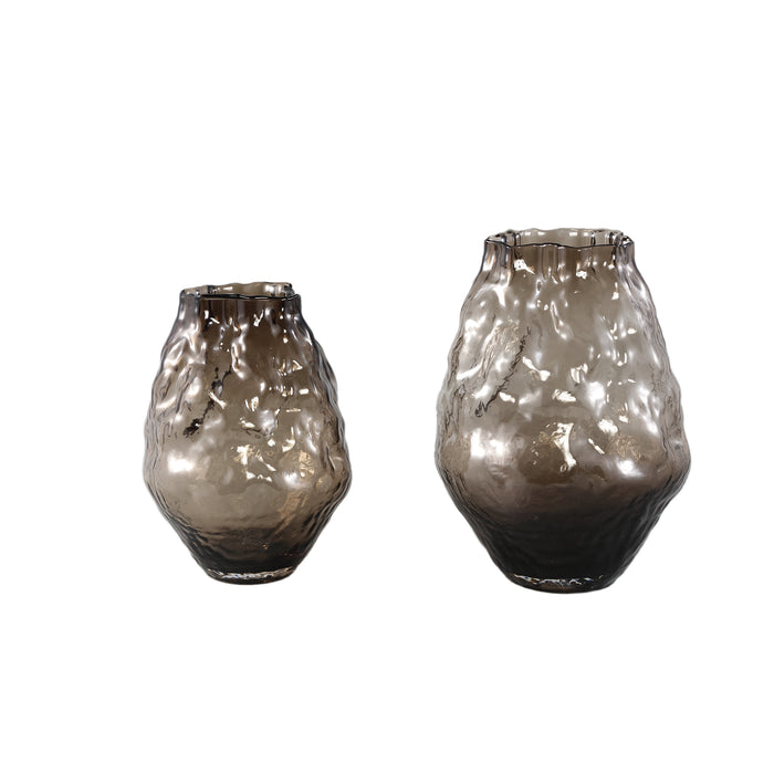 PTMD Narin Brown Irregular Shaped Glass Vase L