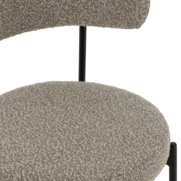 J-Line stoel Bouclé - multiplex|polyester - grijs|zwart