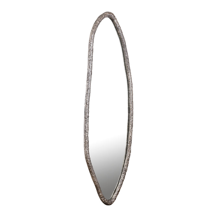 PTMD Paislie Nickel Organic Shaped Mirror Oval