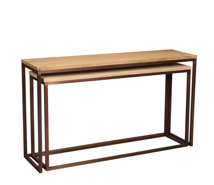 PTMD Zoah Copper mango wood rectangle sidetable SV2