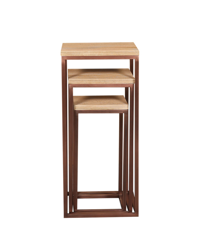 PTMD Zoah Copper mango wood square sidetable SV3