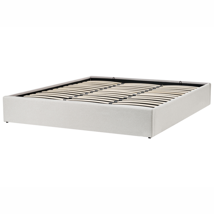 Beliani-DINAN-Tweepersoonsbed-Lichtbeige-180 x 200 cm-Polyester