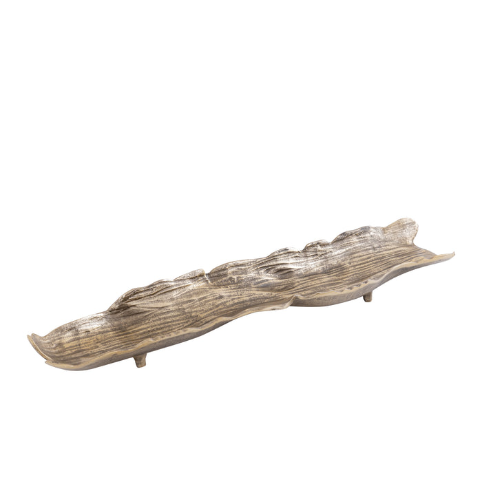 PTMD Lukne Gold Casted Alu Rough Wavy Bowl Rectangle L