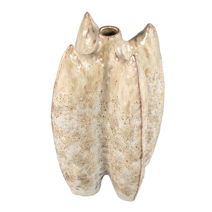 PTMD Shareece Cream Ceramic Shaped Vase Large