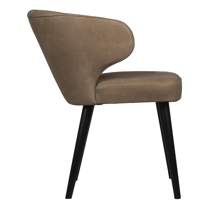 PTMD Fiori Taupe Terra Leather Dining Chair
