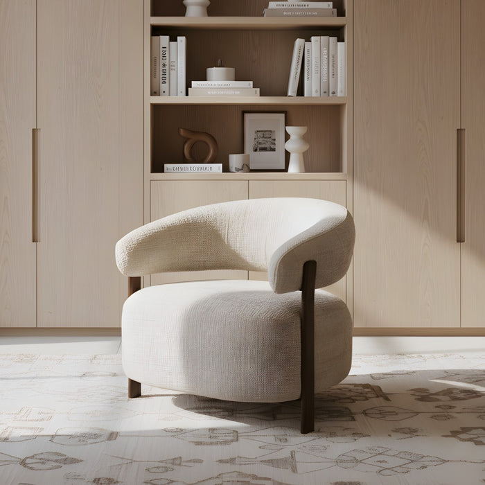 DÉJA Living - Fauteuil Taupe|Walnoot Stof - 76x71x70cm - Kalmar