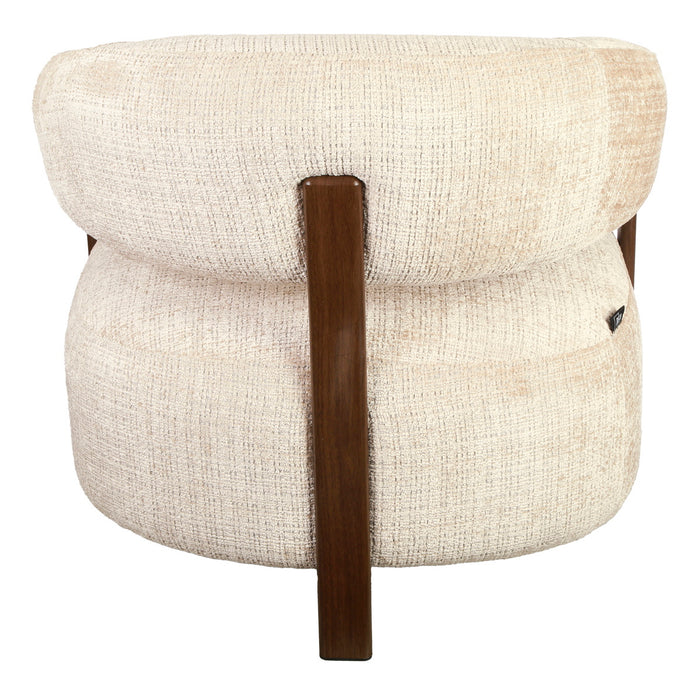 DÉJA Living - Fauteuil Taupe|Walnoot Stof - 76x71x70cm - Kalmar