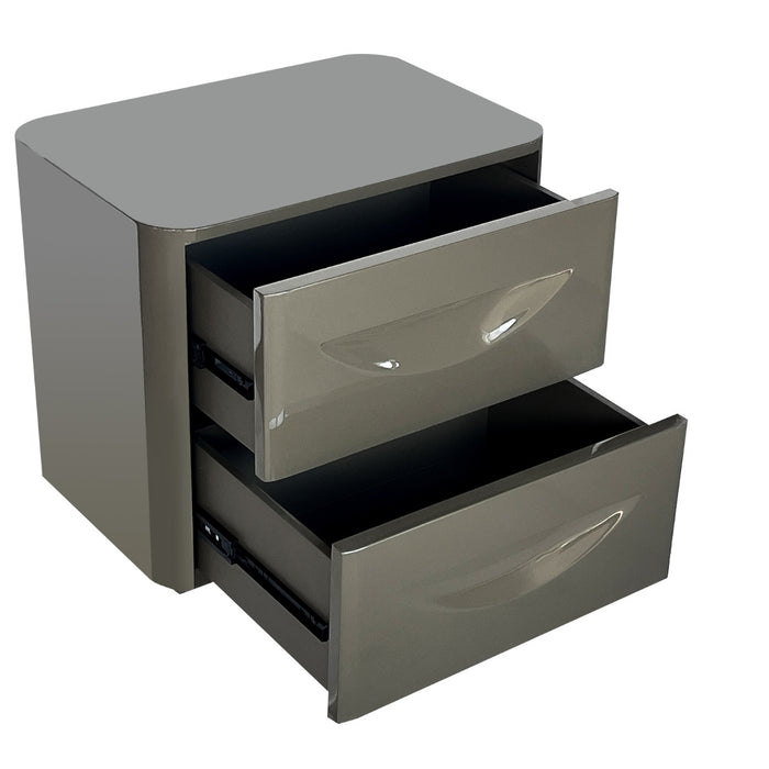 DÉJA Living - Nachtkastje Kaki Groen Glossy MDF - 58x41x51cm - Setra