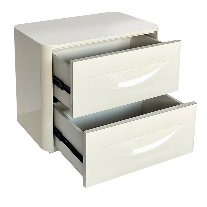 DÉJA Living - Nachtkastje Glossy Crème - 58x41x51cm - Setra