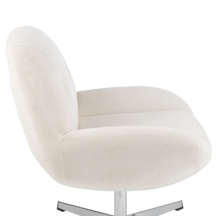 J-Line loungestoel Chill - metaal|multiplex - creme|zilver