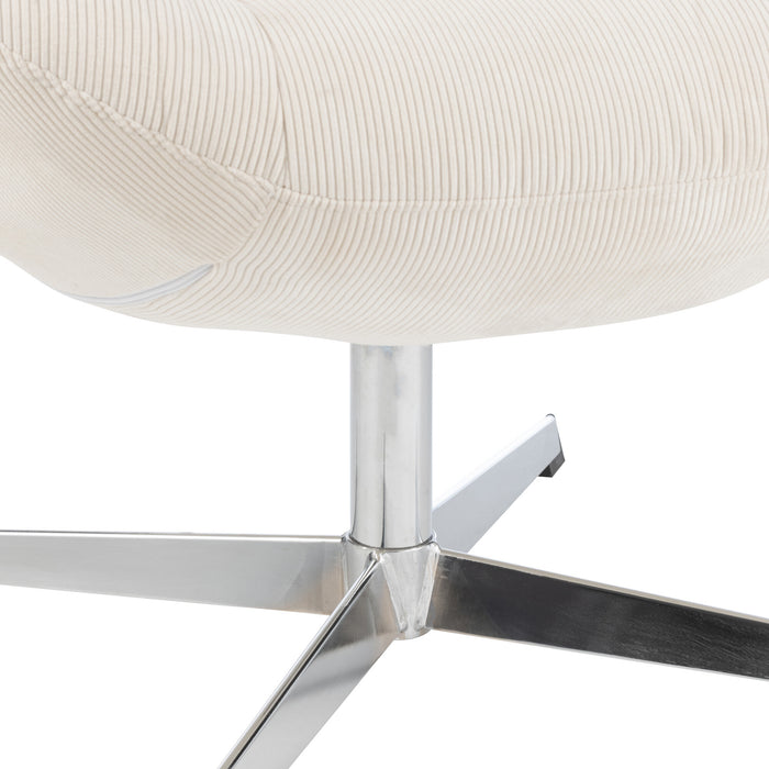 J-Line loungestoel Chill - metaal|multiplex - creme|zilver