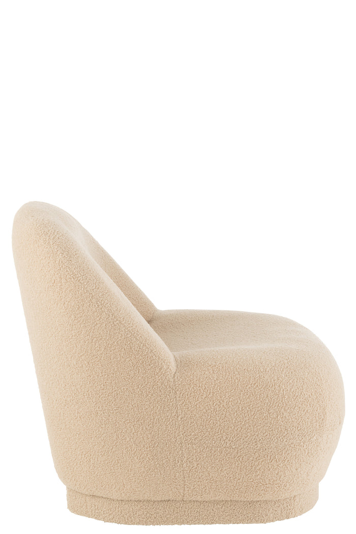 J-Line zetel Teddy Bouclé - textiel - beige