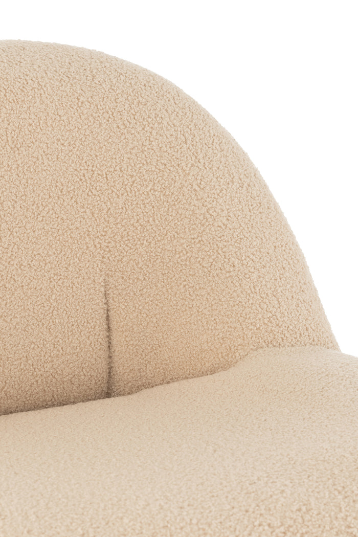 J-Line zetel Teddy Bouclé - textiel - beige