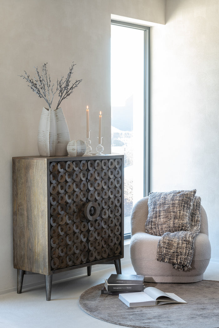 J-Line zetel Teddy Bouclé - textiel - beige