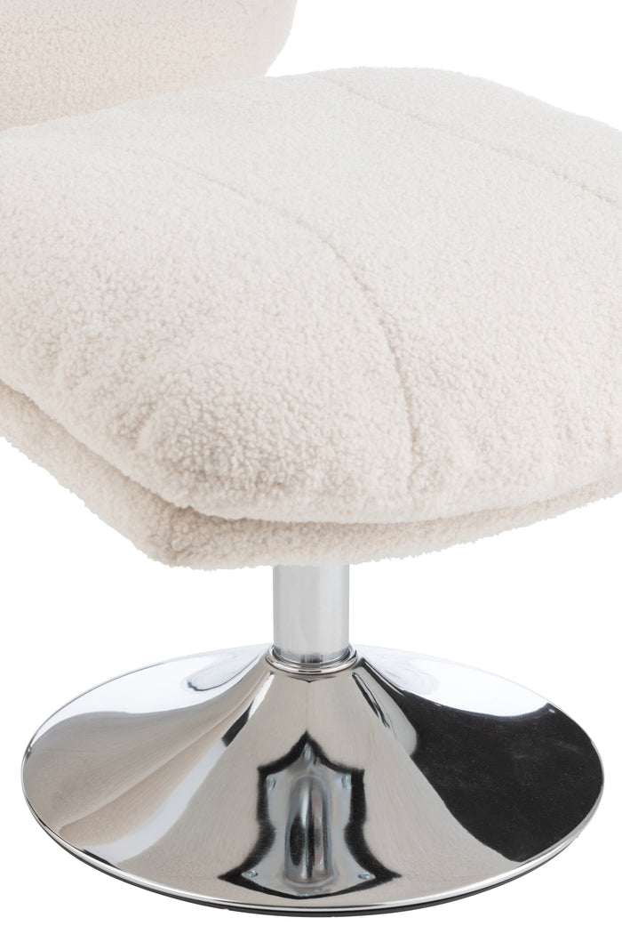 J-Line zetel Relax + Voetbank - metaal|multiplex - creme|z