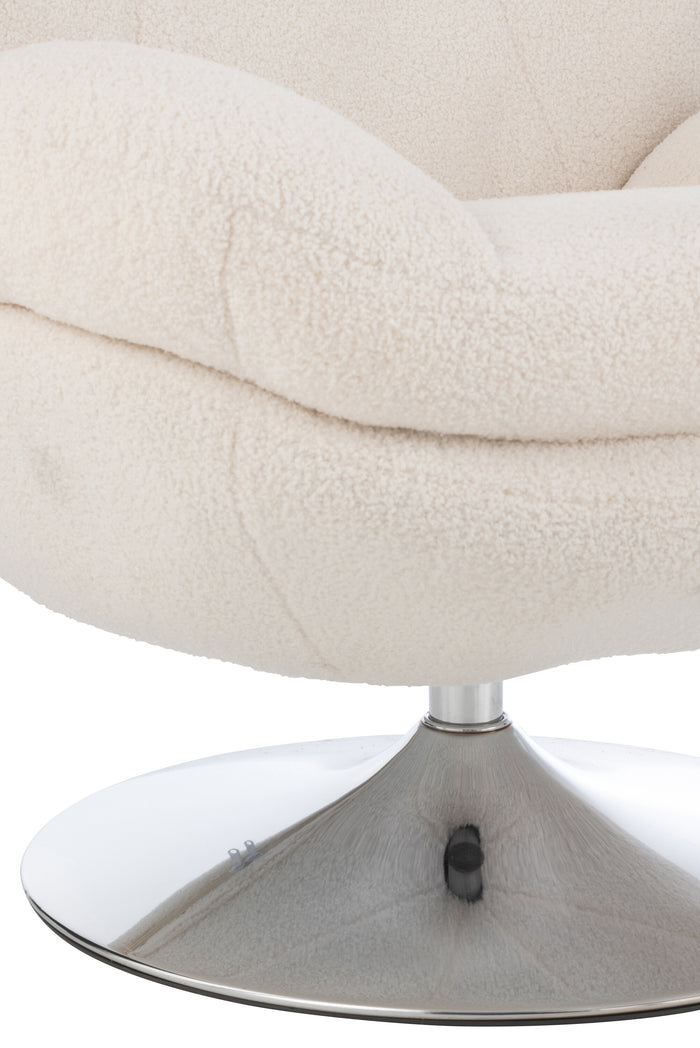 J-Line zetel Relax + Voetbank - metaal|multiplex - creme|z