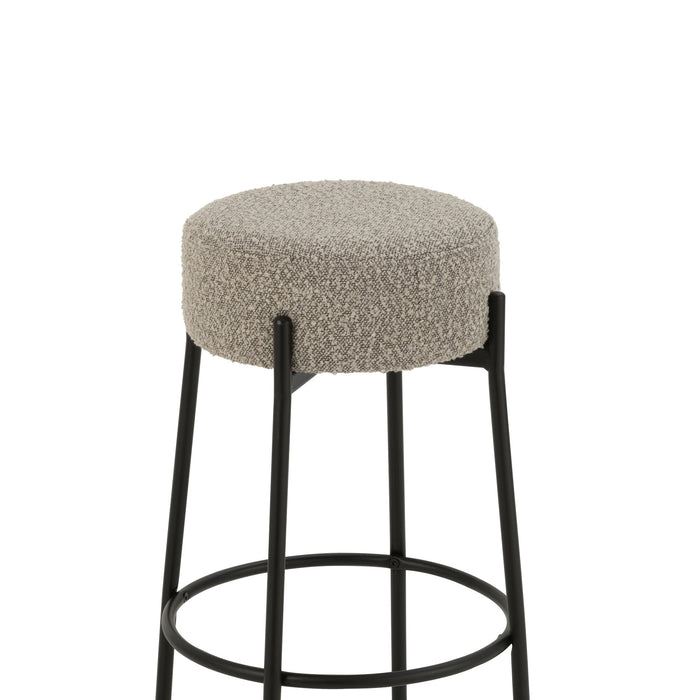 J-Line barkruk Bouclé - multi - metaal|polyresin - grijs|zwa