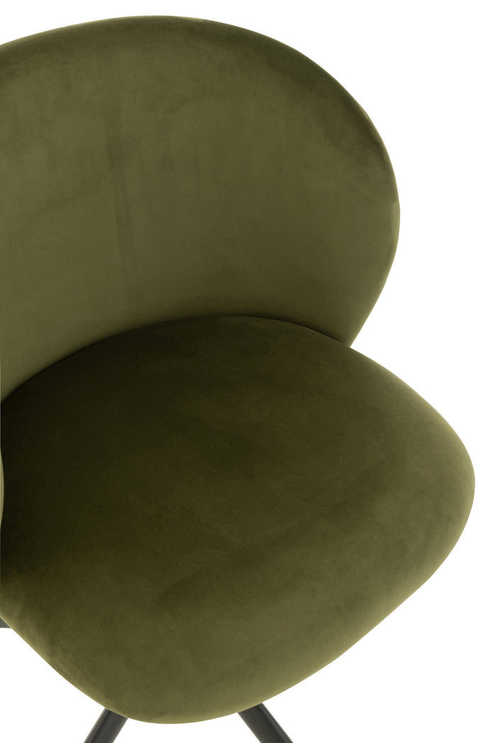 J-Line stoel Turn|Up|Down - fluweel - donkergroen