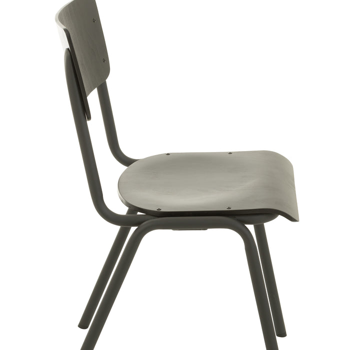 J-Line stoel - hout|metaal - zwart