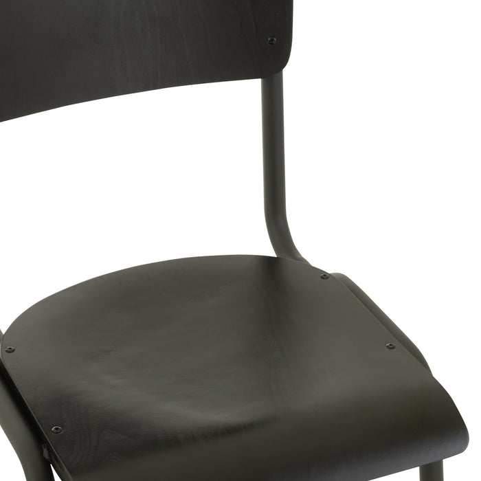 J-Line stoel - hout|metaal - zwart