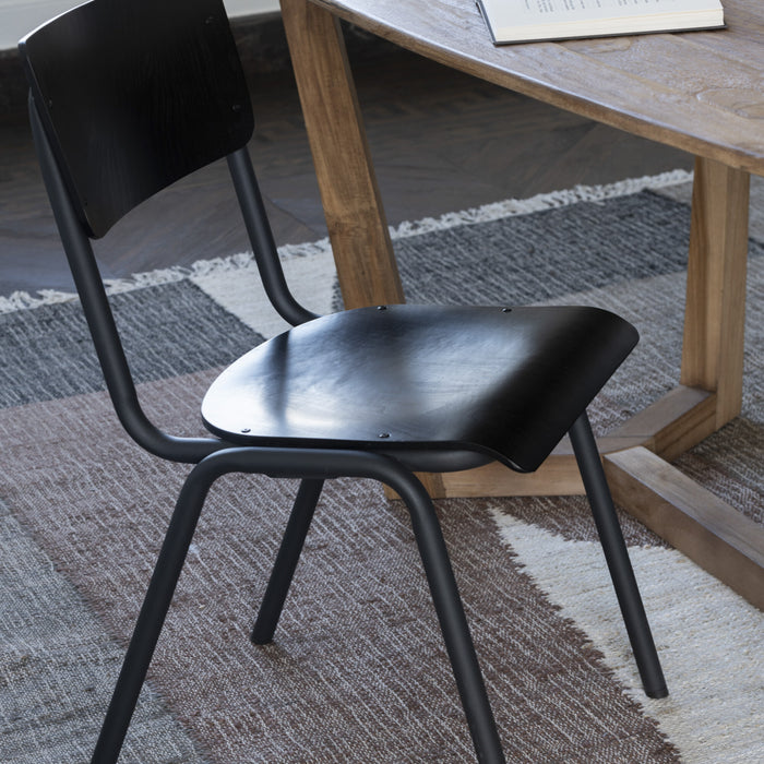 J-Line stoel - hout|metaal - zwart